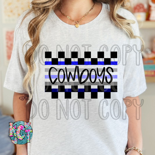 Cowboys Blue Checkered DTF