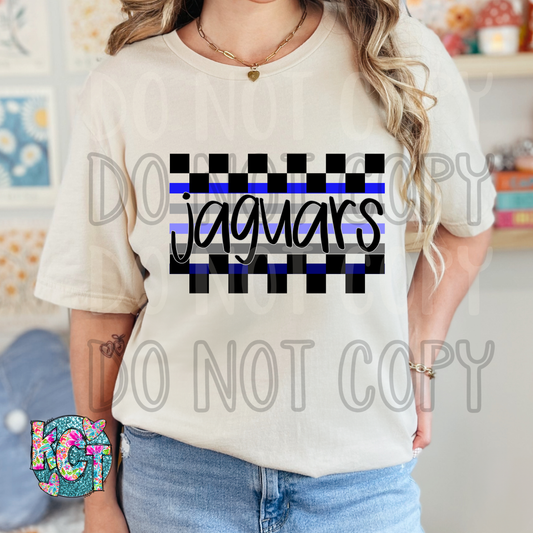 Jaguars Blue Checkered DTF