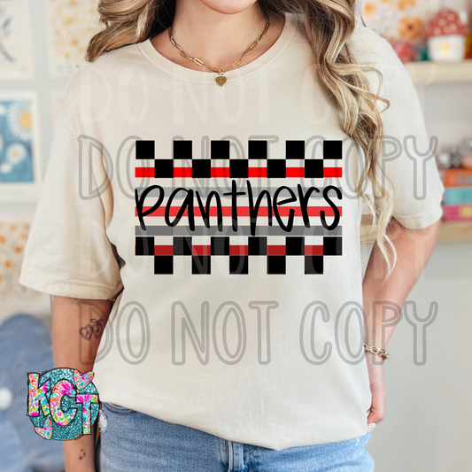 Panthers Red Checkered DTF