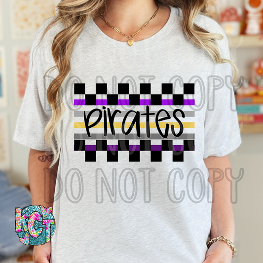 Pirates Purple Checkered DTF