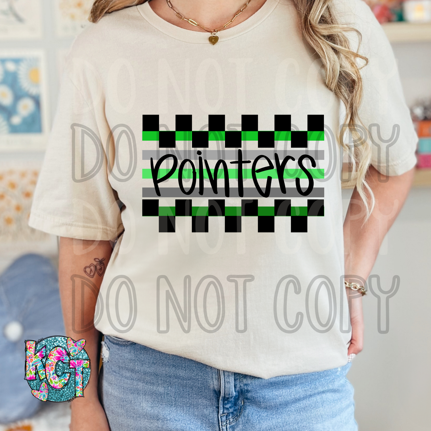 Pointers Green Checkered DTF