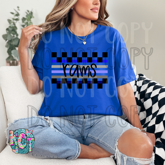 Rams Blue Checkered DTF