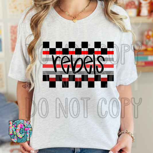 Rebels Red Checkered DTF