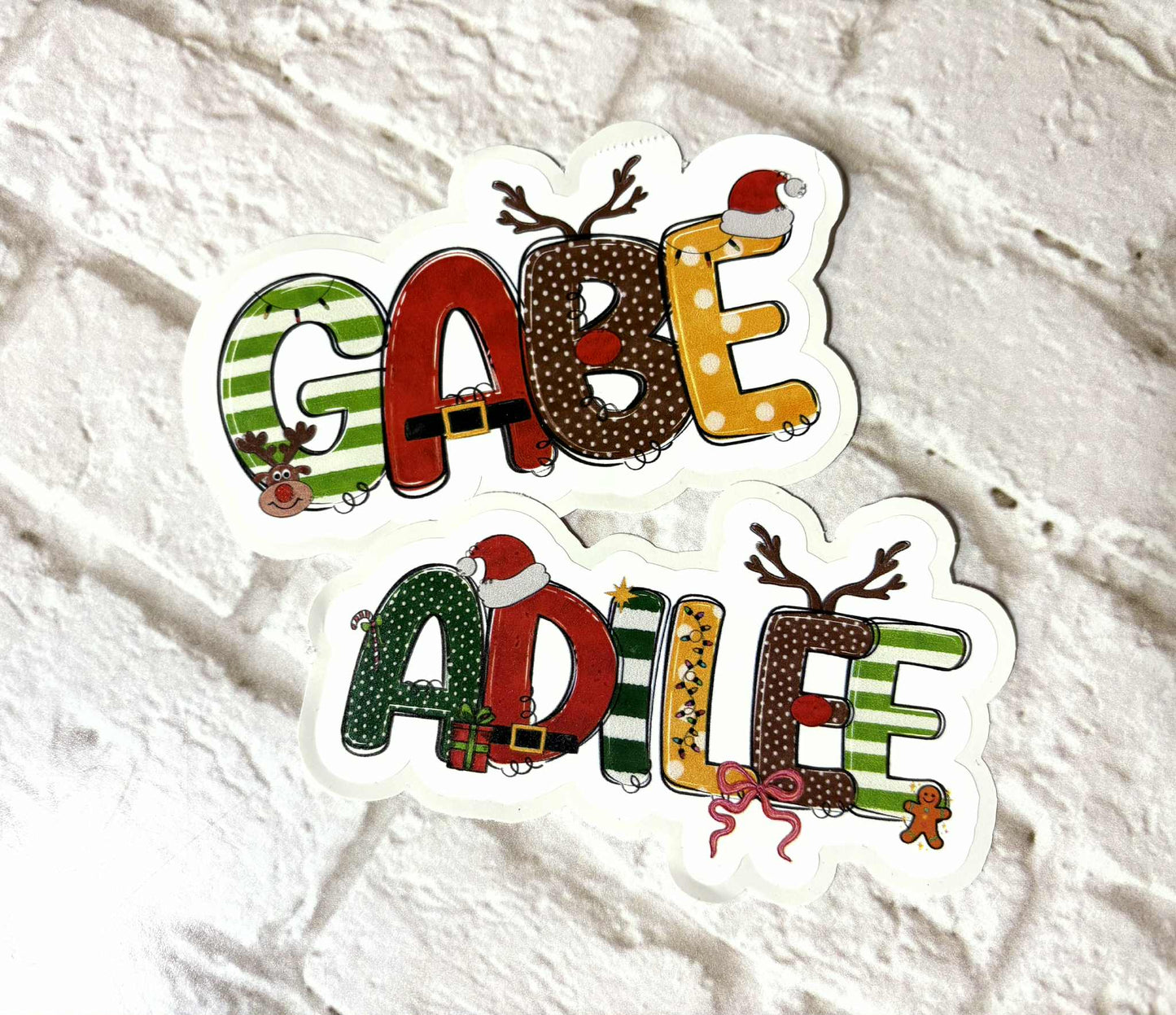 Custom Christmas Name Stickers