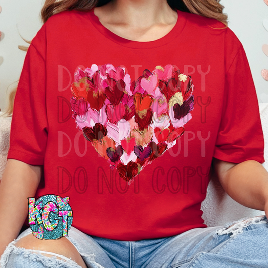 Brushstroke Heart Valentines DTF