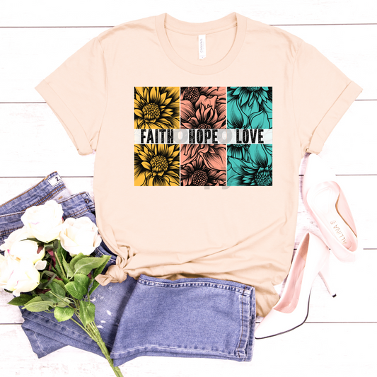 Faith Hope Love (Floral)   DTF