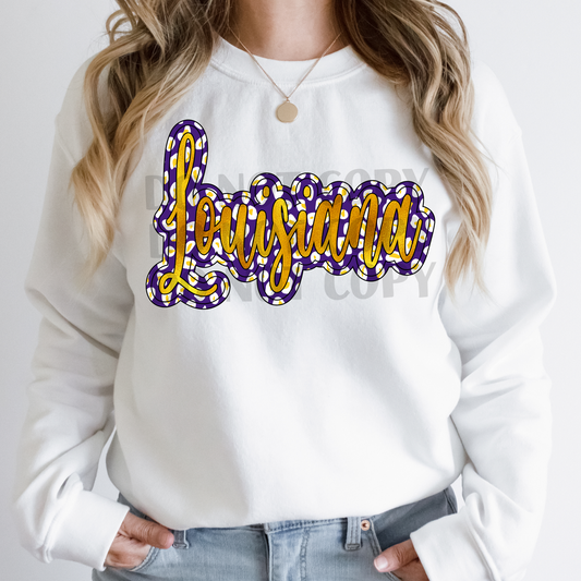 Louisiana (Gold lettering) DTF