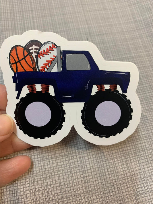 Easter Truck with Sports Eggs  diecut