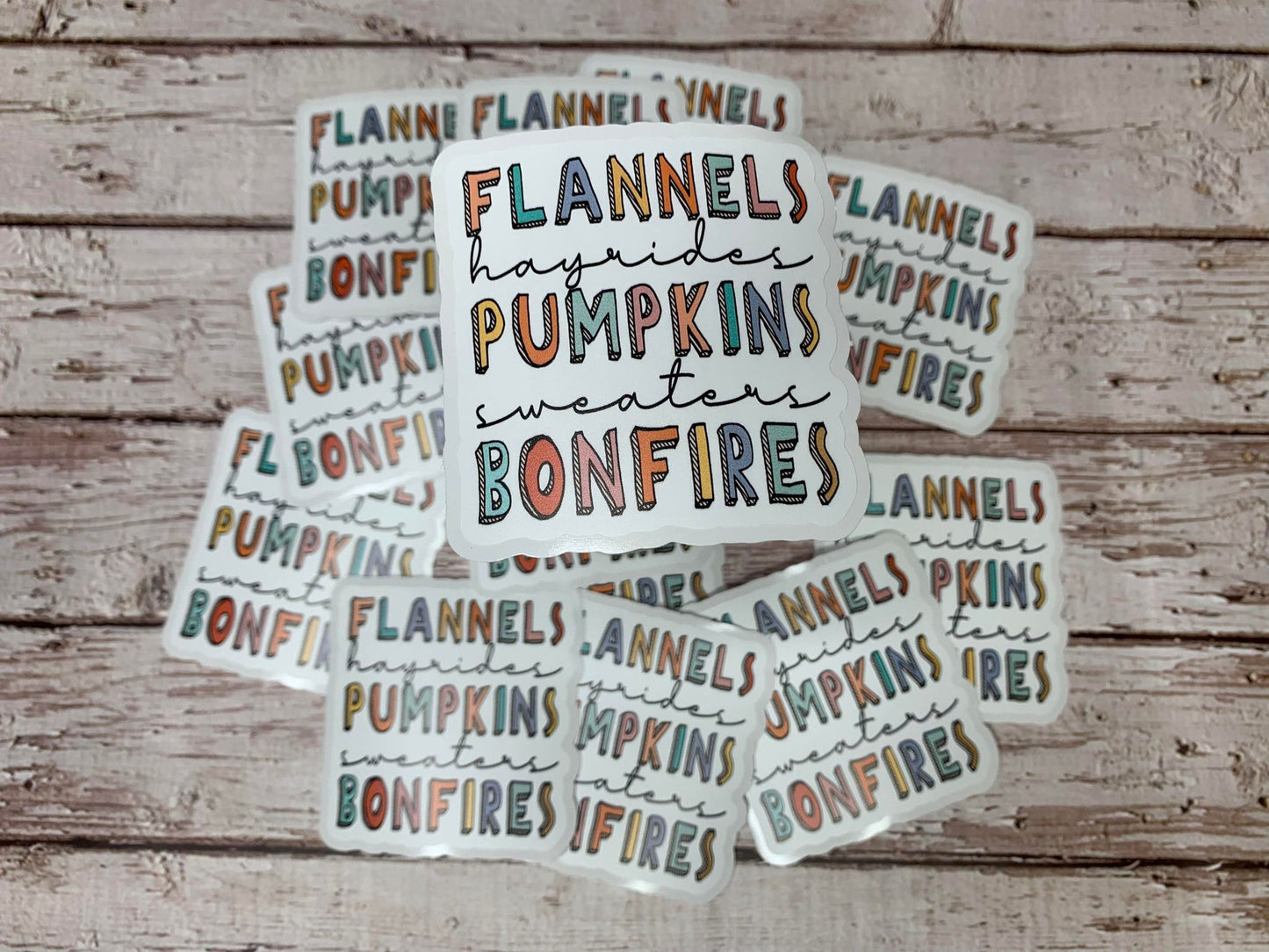 Flannels, Pumpkins, Bonfires  diecut