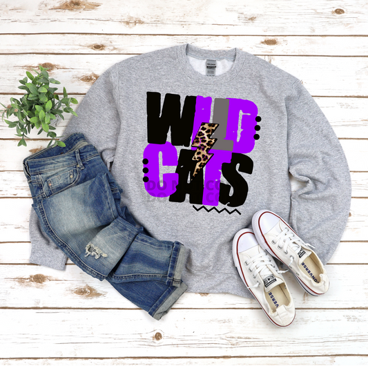 Wildcats Lightning (purple & black)  DTF