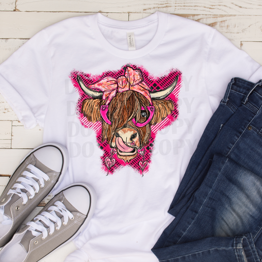 Highland Cow Valentine DTF