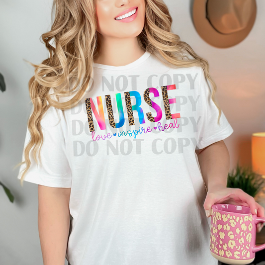 Nurse Love Inspire Heal DTF