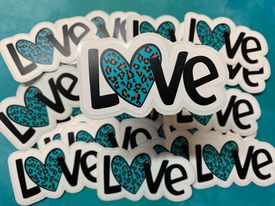 Blue Leopard Love  diecut