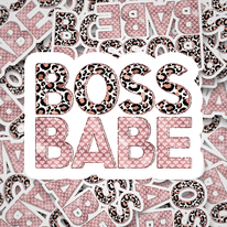 P08 Boss Babe (leopard and rose gold)  diecut