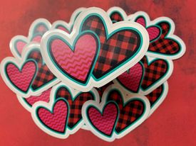 Buffalo Plaid Hearts  diecut