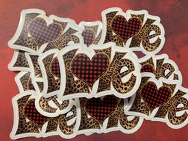 Buffalo Plaid And Leopard Love  diecut