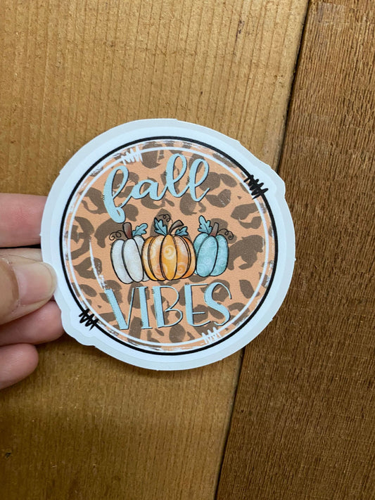 Fall Vibes (Leopard Circle)  diecut