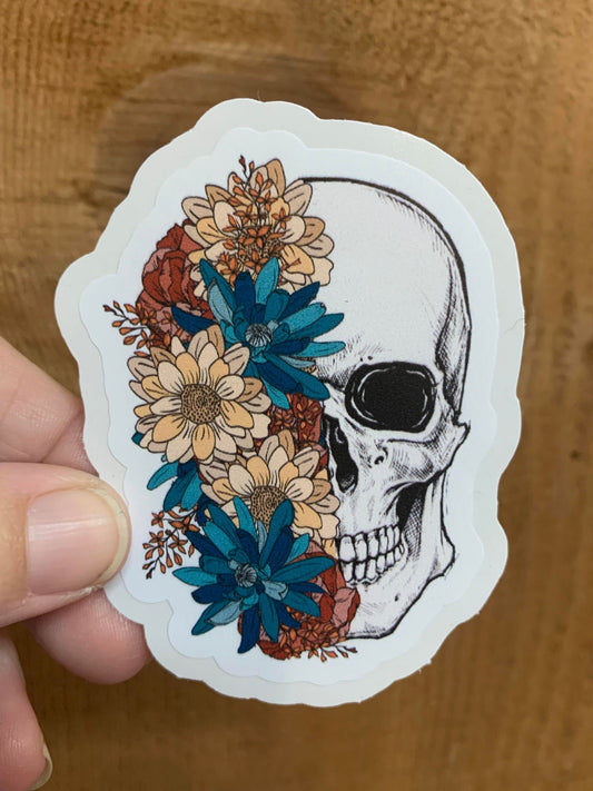 W05 Floral Skull diecut