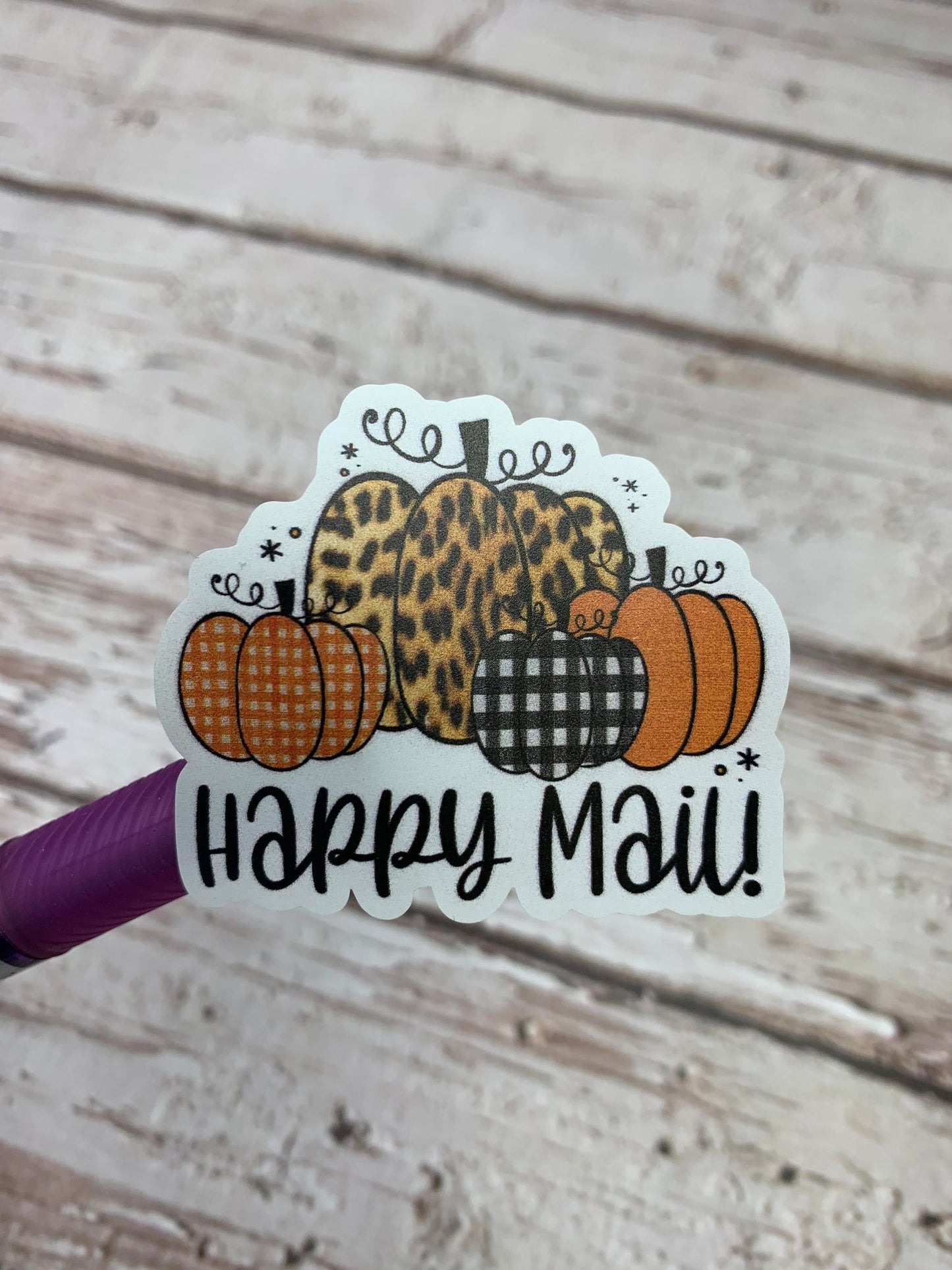 4 Cute Pumpkins "Happy Mail"  sticker sheet