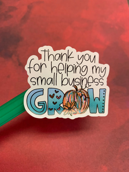 Thank you for helping my business grow (Fall review stickers)