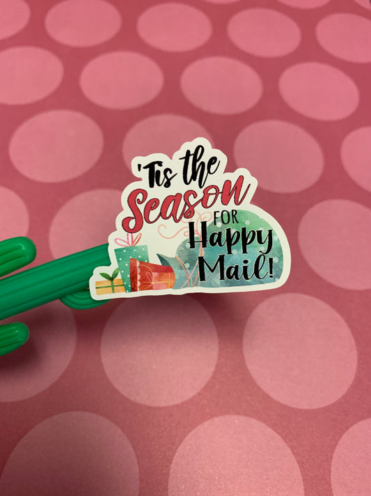 Tis the Season for Happy Mail Christmas package stickers