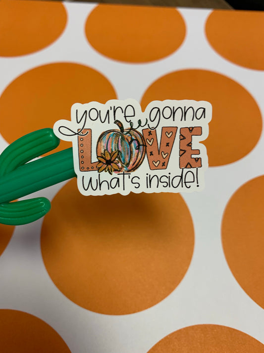 You're gonna Love what's inside package stickers