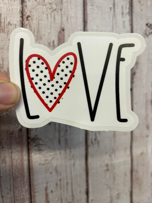 Love (Polka dot heart) DieCut