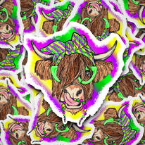 Mardi Gras Highland Cow   DC