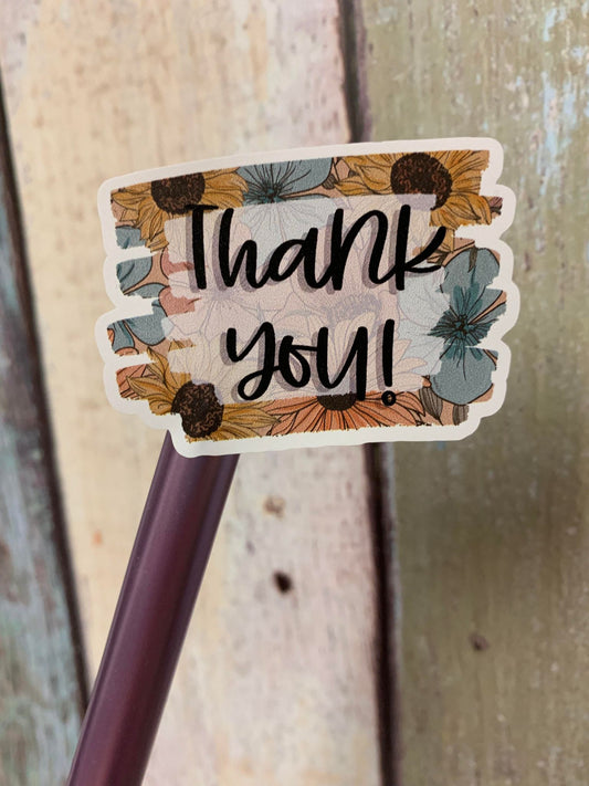 Thank You (Yellow and Blue flowers)    sticker sheet