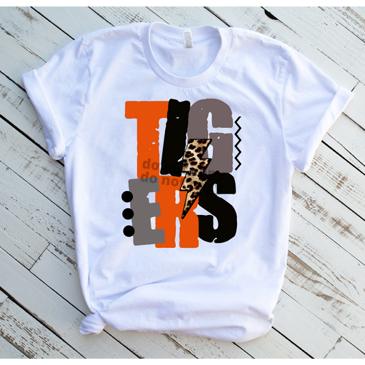 Tigers Lightning (orange and silver)  DTF